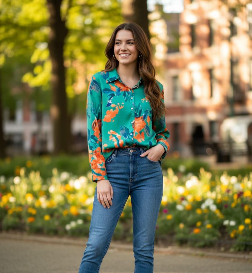 PASTEL BLUSA MUJER VERDE TX7357