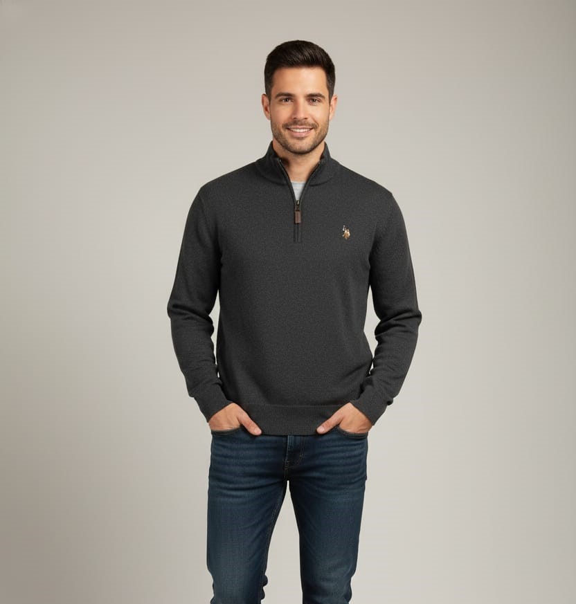 POLO SUETER GRIS ZIPPER 11D450Z5G