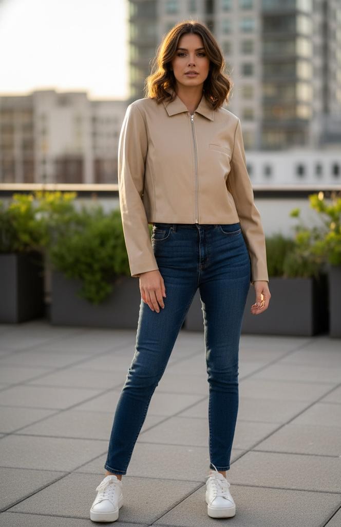 ACTIVE CHAQUETA BEIGE SINTETICO J14053