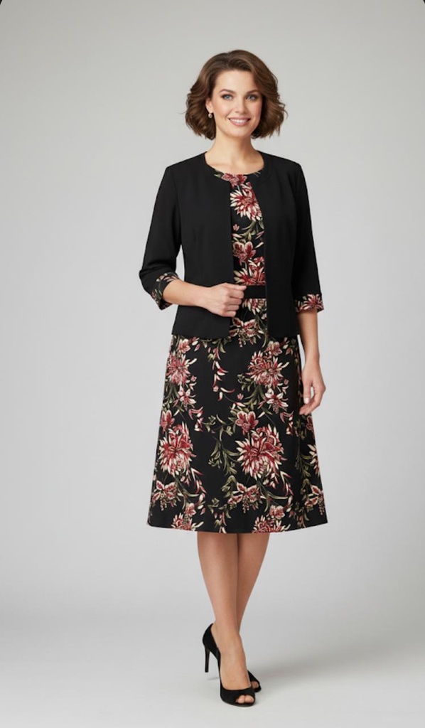 STUDIO ONE CHAQUETA-VESTIDO NEGRO FLRS 66432