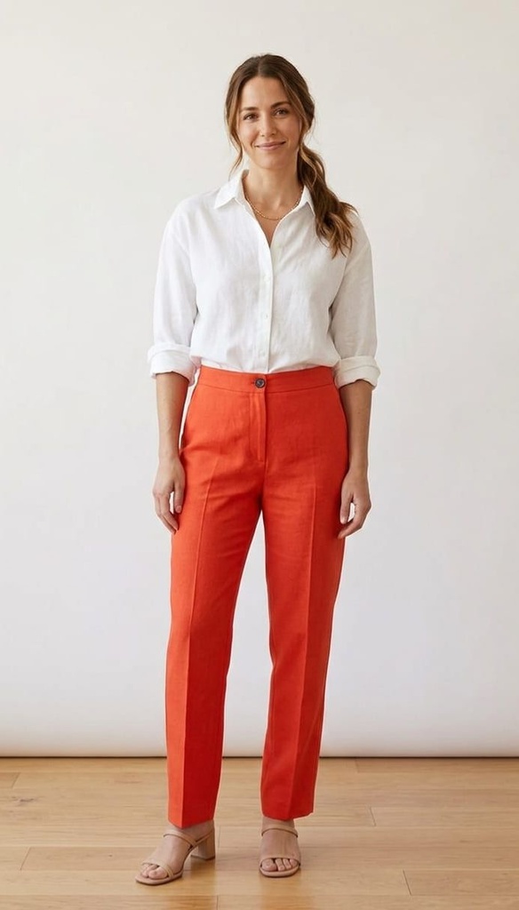 LOVE TREE PANTALON TELA NARANJA 6886PHN