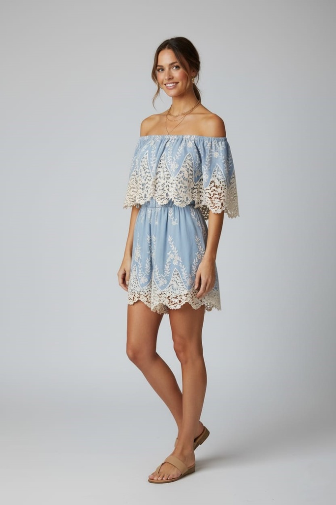 JUST ME JUMPSUIT CORTO MUJER CELESTE JMD6701