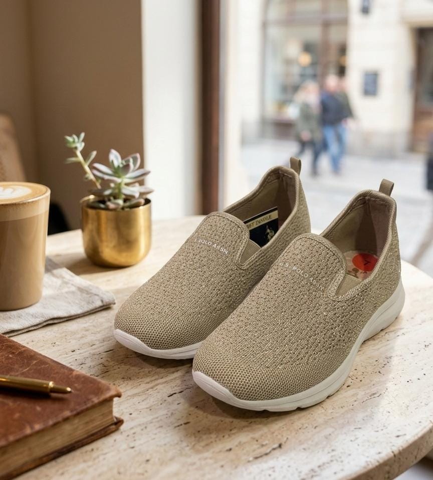 POLO TENIS BEIGE BRILLANTE MUJER NW12974