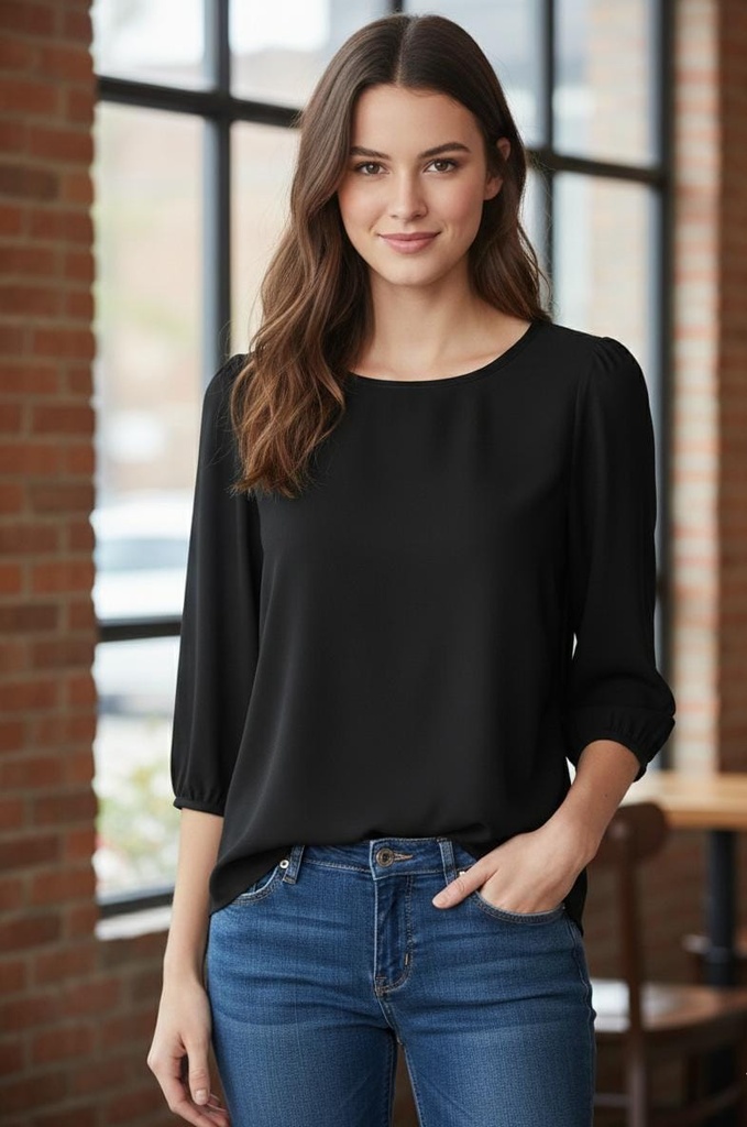 APRIL BLUSA MUJER NEGRO 7128N