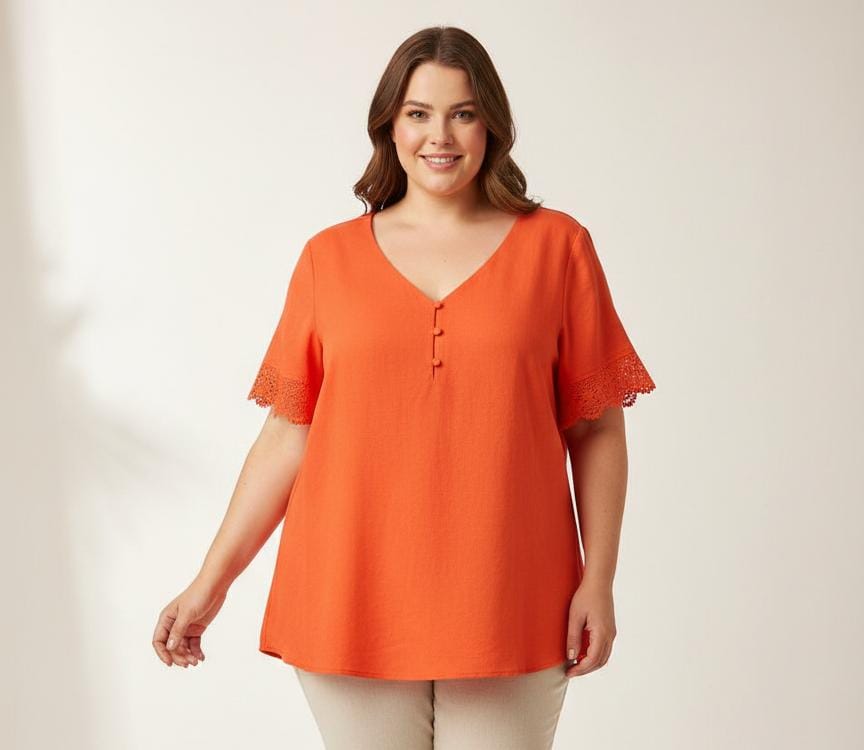 PERCH BLUSA NARANJA MUJER PLUS PCR2204