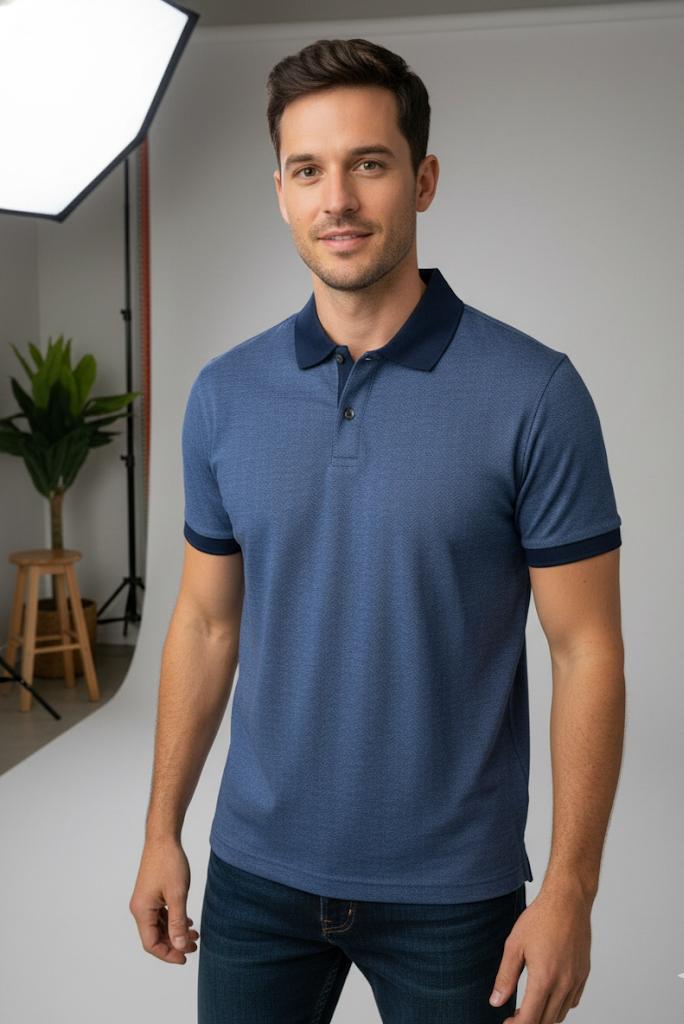 BANANA CAMISETA AZUL RAYAS HOMBRE 764204A