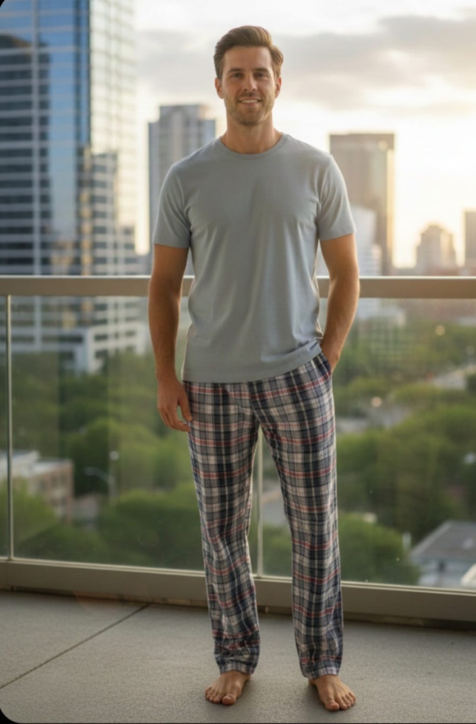 NAUTICA PIJAMA CELESTE CUADIC.CLRS PJ05S3