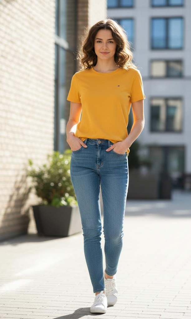 TOMMY H. CAMISETA MUJER AMARILLA 76J4883A