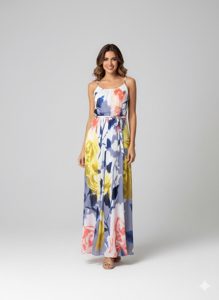 SIGNATURE VESTIDO MUJER GRIS-ROSA-RB61357P