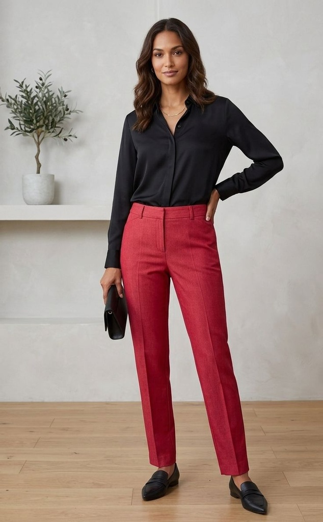 LARRY LEVINE PANTALON FORMAL ROJO SA8118IV6