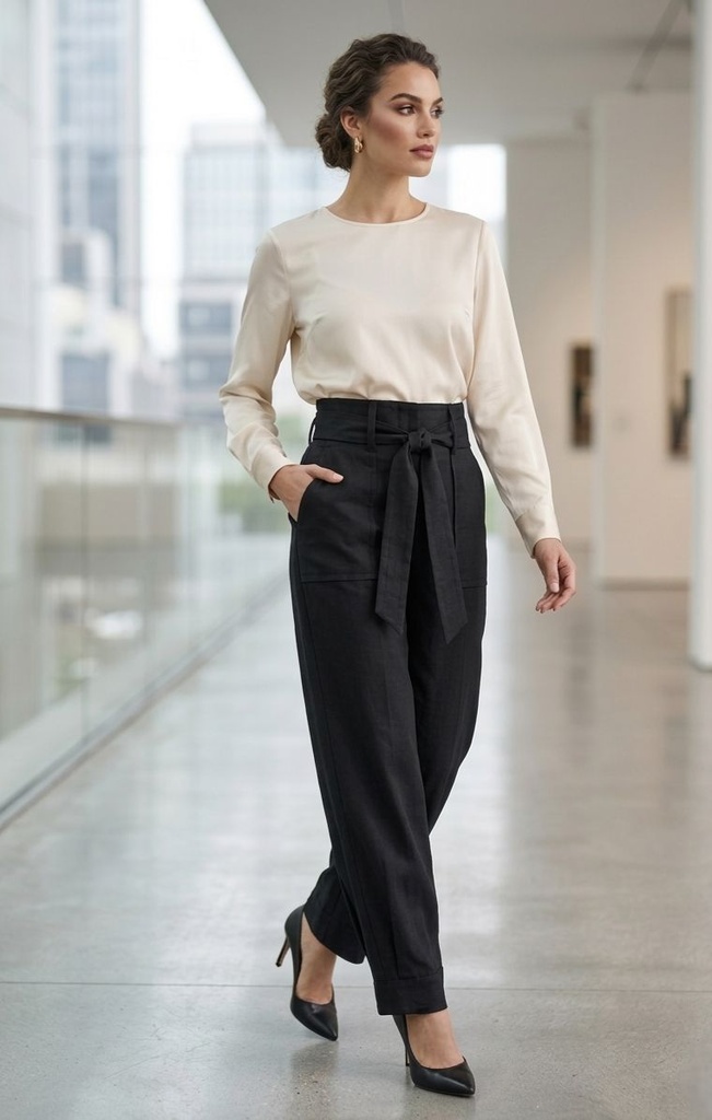 LARRY LEVINE PANTALON FORMAL NEGRO SP88123MZ