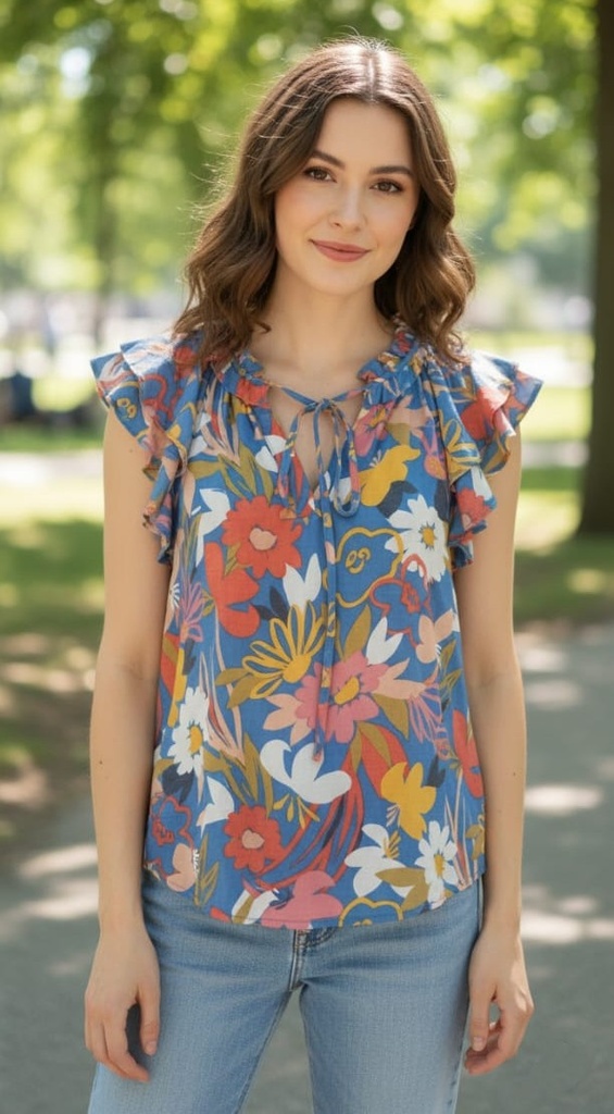 ZAC&RACHEL BLUSA AZUL FLRS CLRS ST814N03Z