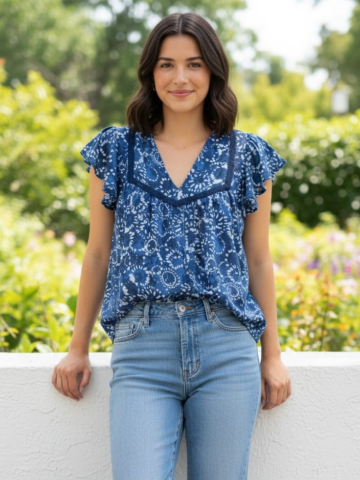 ZAC&RACHEL BLUSA MUJER AZUL M.PUNTS ST81508O8