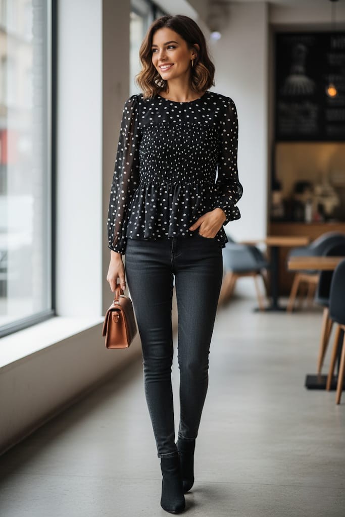 ZAC&RACHEL BLUSA NEGRO PNTS BLC ST815202W