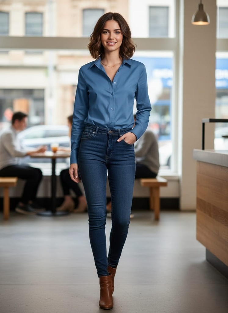 ZAC&RACHEL CAMISA AZUL MUJER ST81F607BA