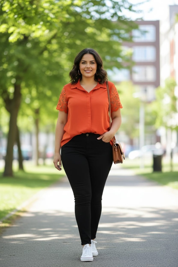 ANGELA BLUS MUJER NARANJA B10355WXN