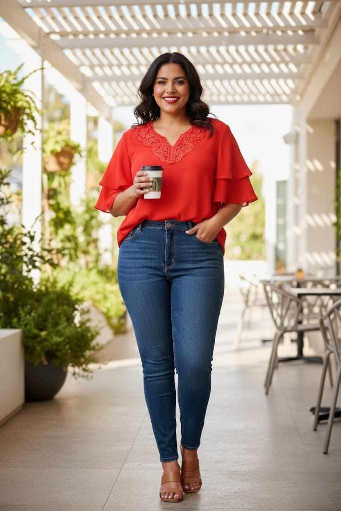 VERXY BLUSA DEMUJER NARANJA T1048