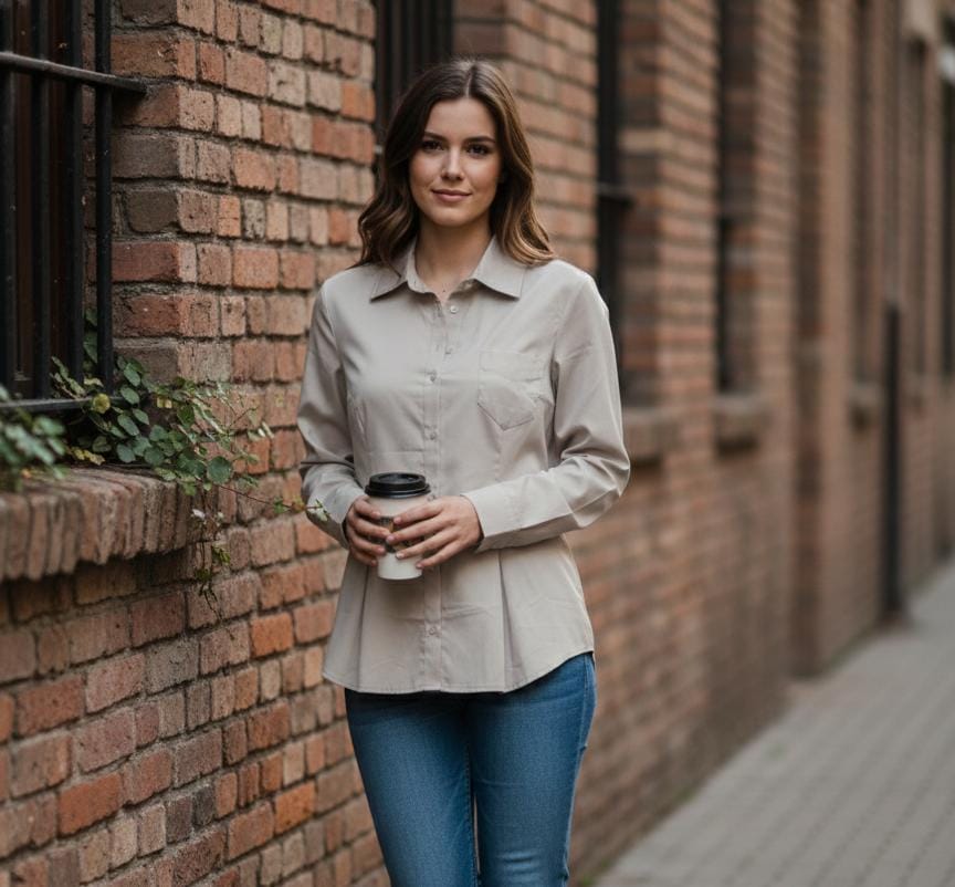 ACTIVE CAMISA MUJER KHAKI