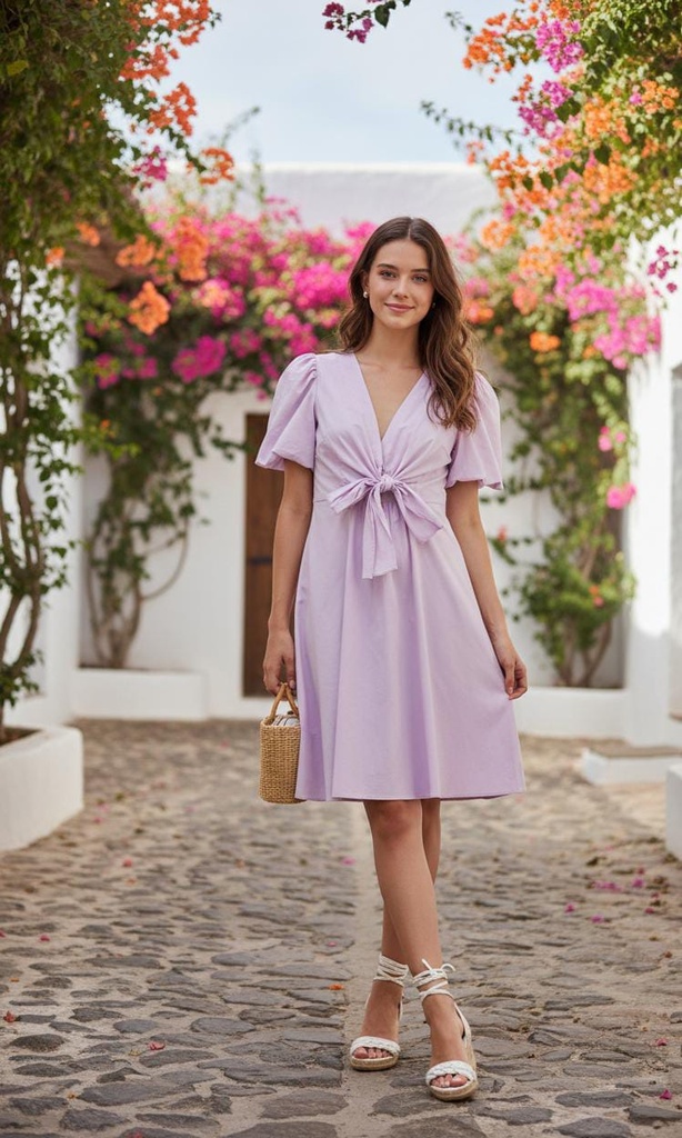 REVEUSE VESTIDO CORTO LAVANDA DD3076