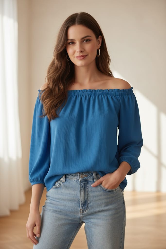 CRECE BLUSA CELESTE MUJER T5911C