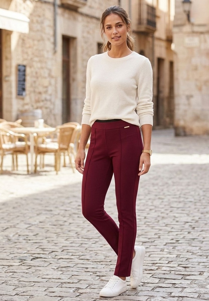 LAURA V LICRA MUJER OCRE TITIAN RED1O