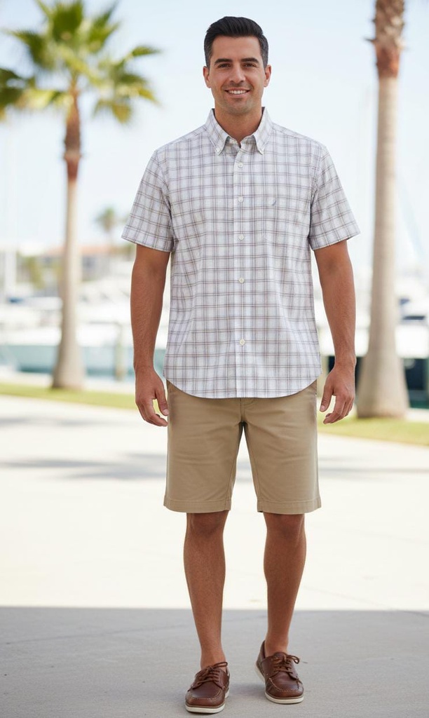 NAUTICA CAMISA NLANCO CUADRC.RJ WR4537