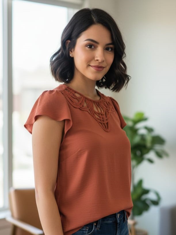 TOGETHER BLUSA TERRACOTA MUJER 3647T