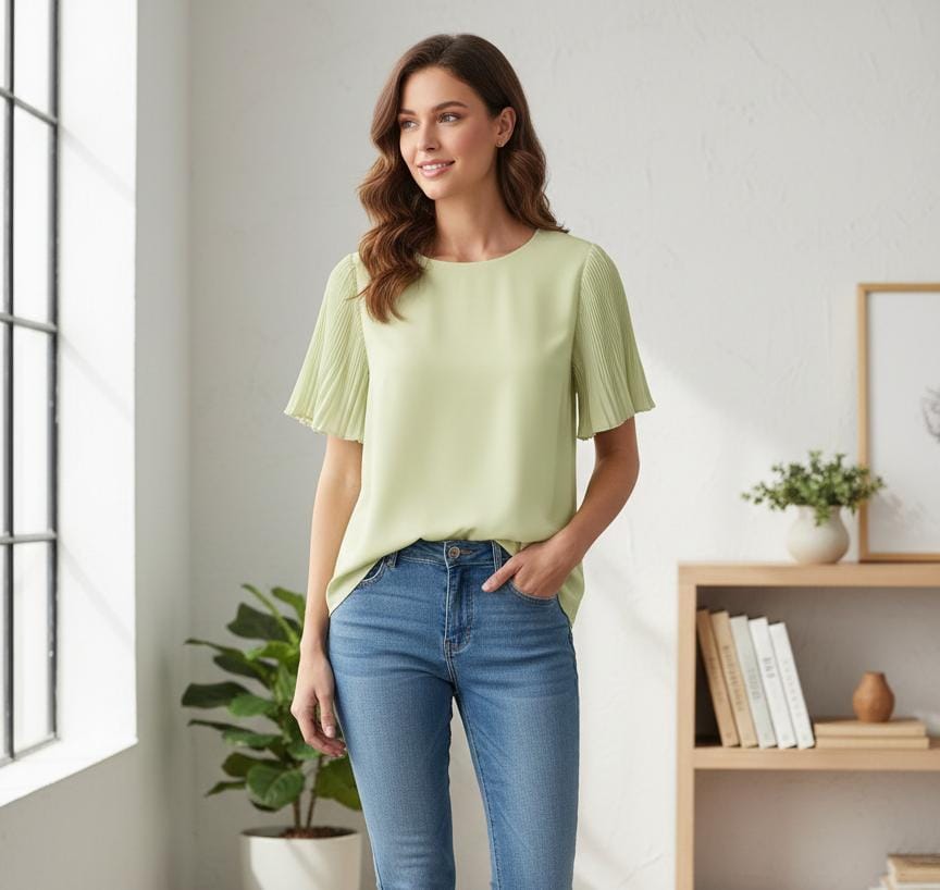 MILK&HONEY BLUSA VERDE LIMON 38033T