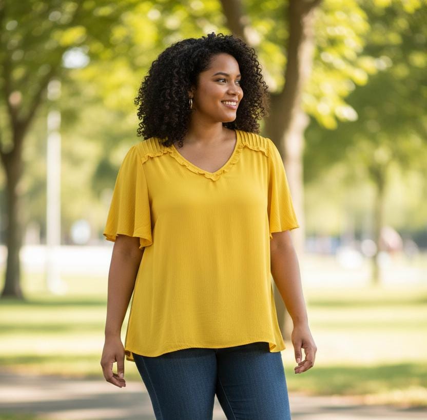 COLETTE BLUSA AMARILLO MUJER PLUS 3240