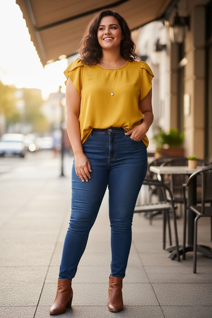 TOGETHER BLUSA MOSTAZA 3317M