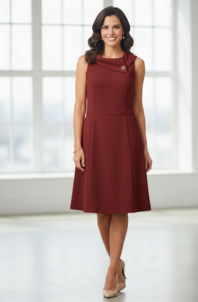 TAHARI VESTIDO OCRE 4AM349O