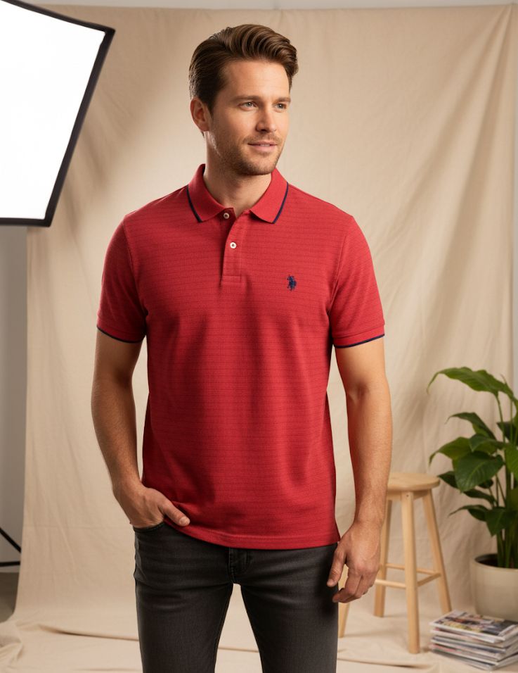 POLO CAMISETA OCRE PNTS AZUL M. 11C0413ZO