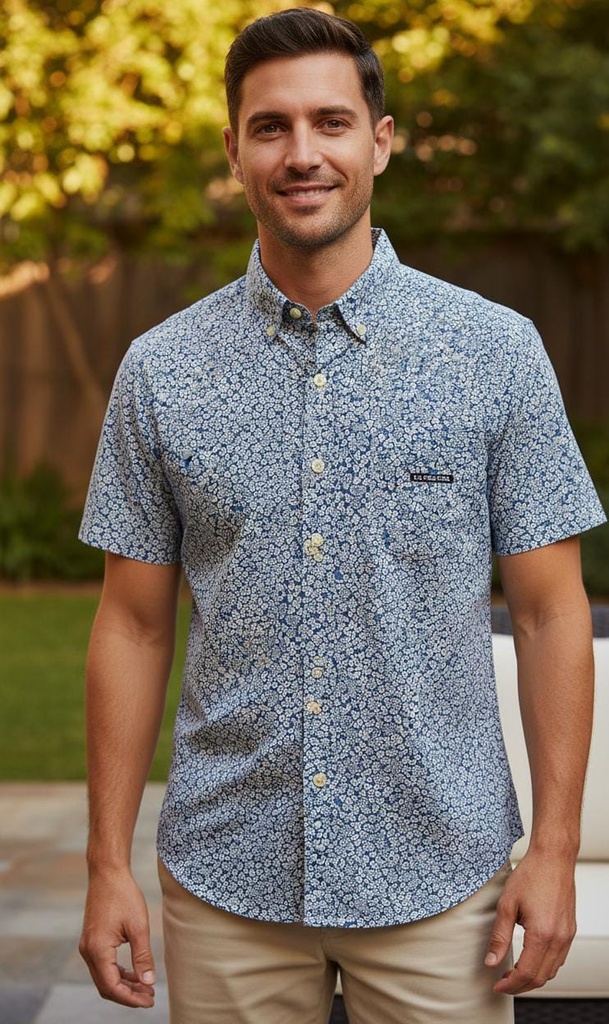 POLO CAMISA M-CORTA AZUL ESTAM. 11A619VH