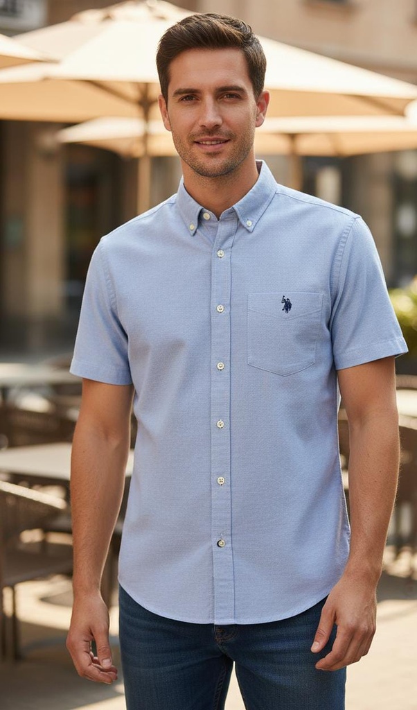 POLO CAMISA CELESTE DE BOTONES 115876YC