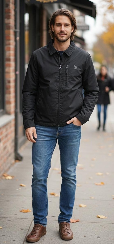 POLO CHUMPAS NEGRO HOMBRE 109745P5