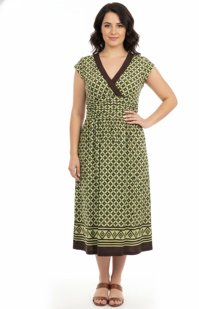 SANDRA DARREN VESTIDO M.CAFE-VERDE 090127