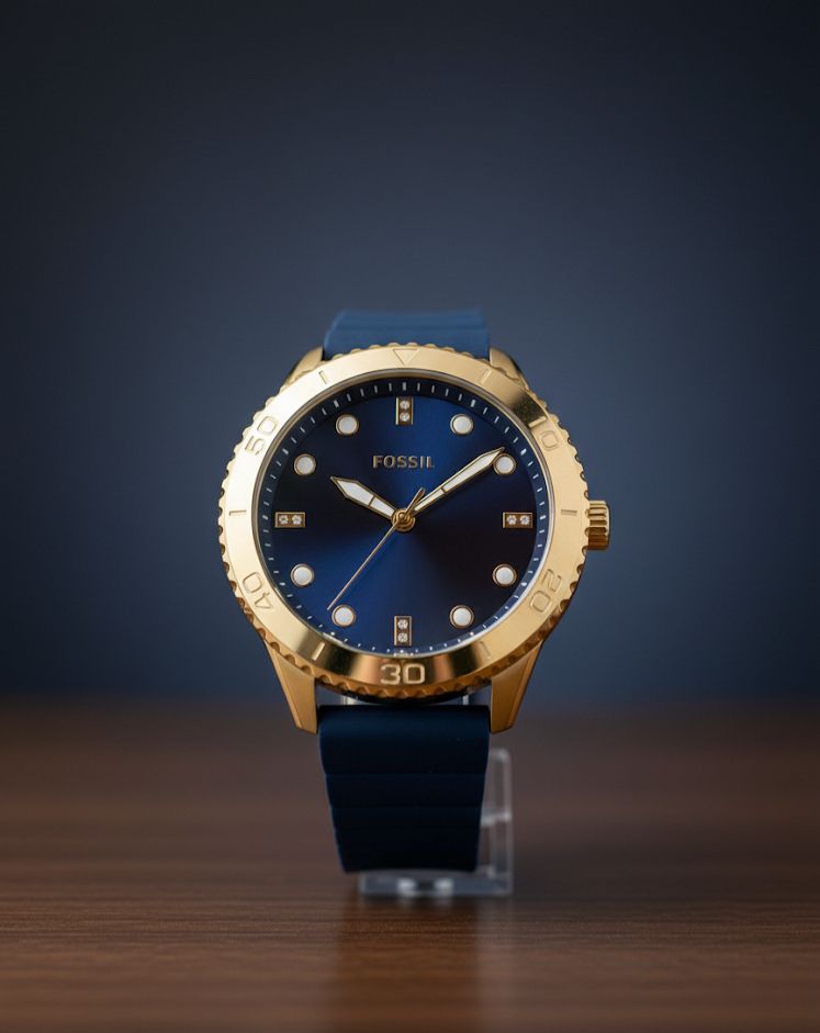 FOSSIL RELOJ DORADO-AZUL MUJER (BQ3960)