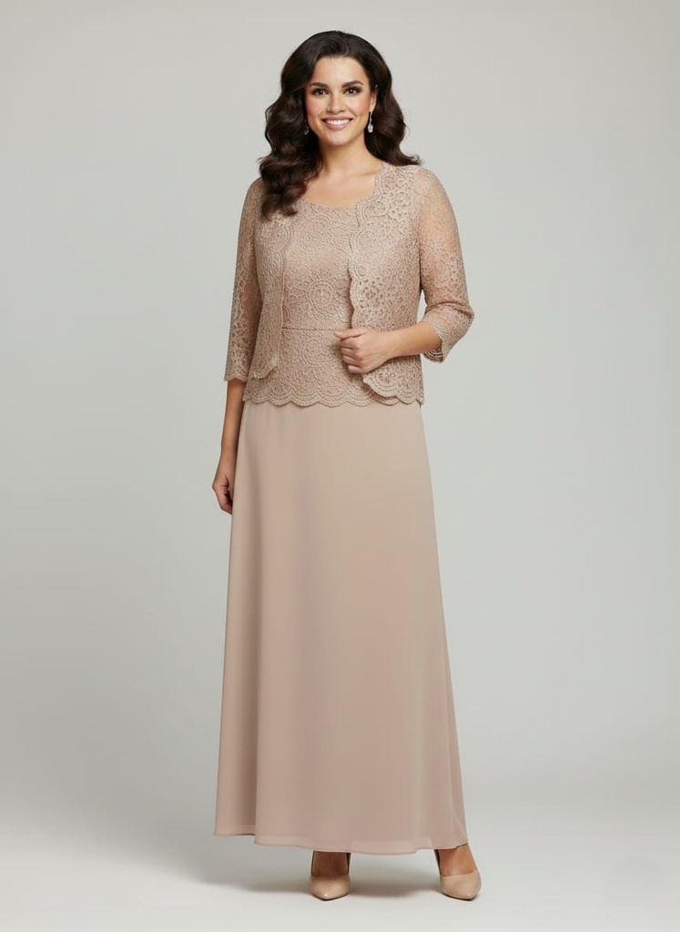 ALEX VESTIDO BEIGE BRILLANTE