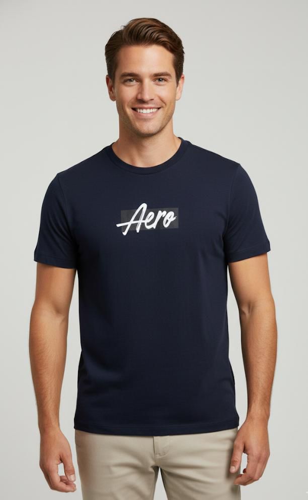 AEROPOSTALE CAMISETA C/R AZUL MARINO