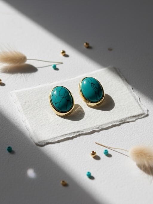 ARETES ENCHAPE OVALADO AQUA RAYAS NGR