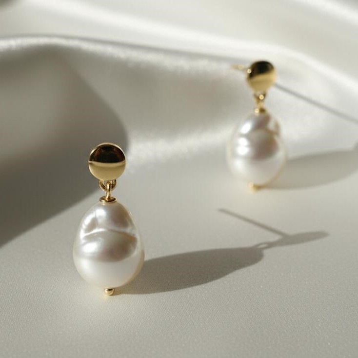 ARETES ENCHAPE GOTA PERLA-DRD