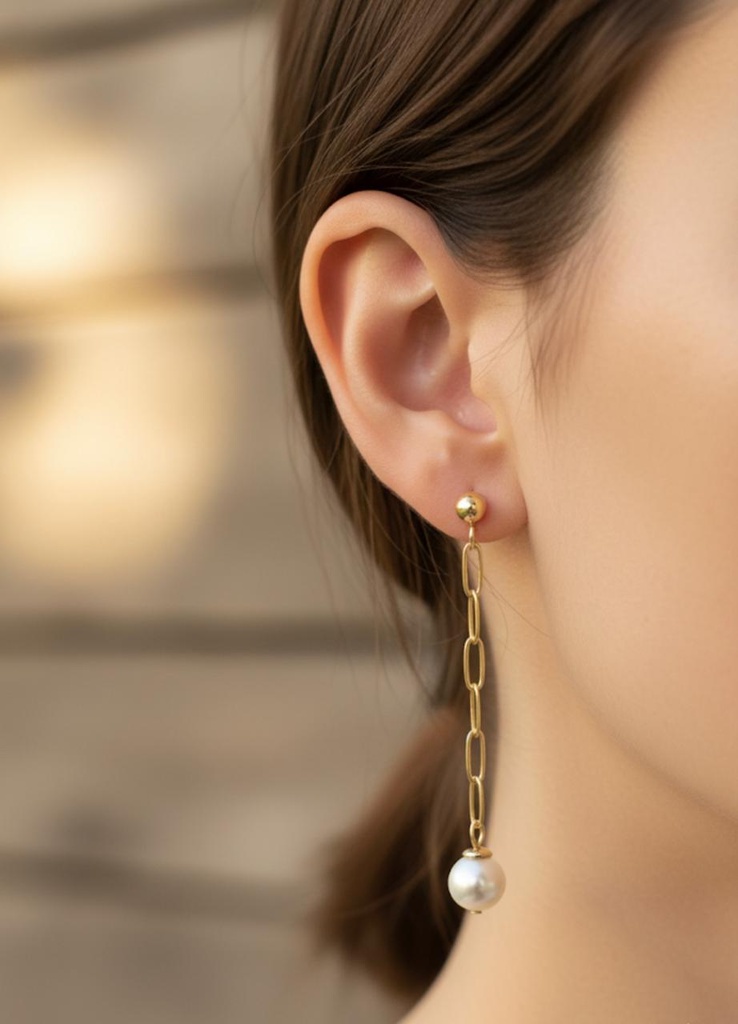 ARETES ENCHAPE DRD-PERLA COLGANTE