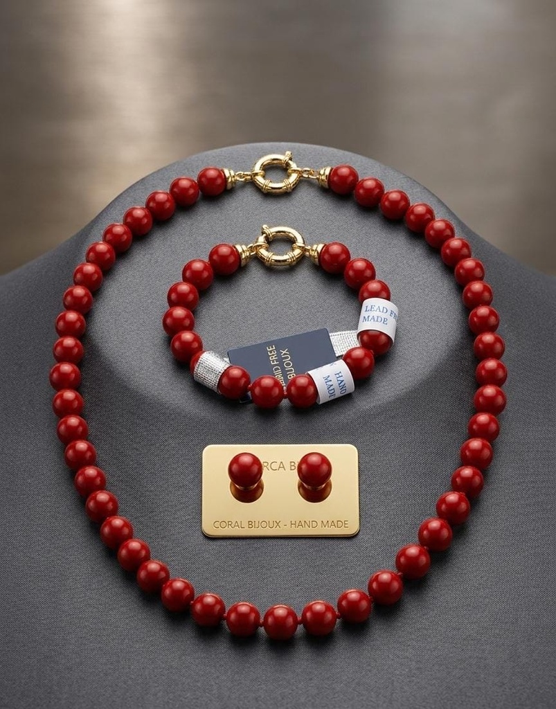 MALLORCAS JUEGO 3PZS PERLA ROJO