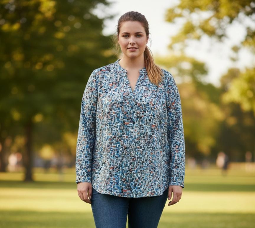 MANHATTAN BLUSA MUJER ESTAMPADO CUADROS