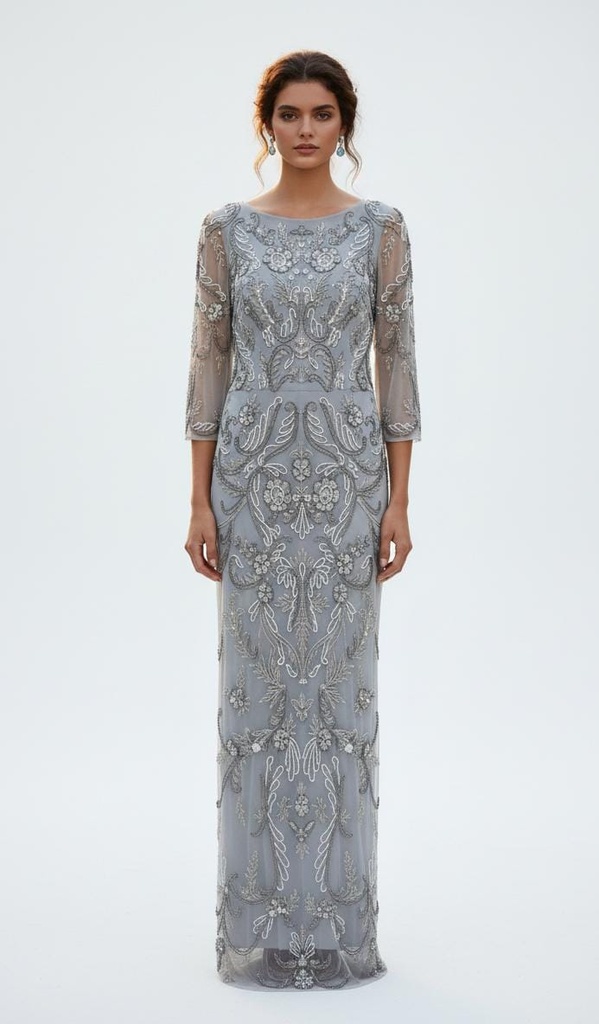 AIDAN MATTOX VESTIDO MUJER CELESTE BRILL