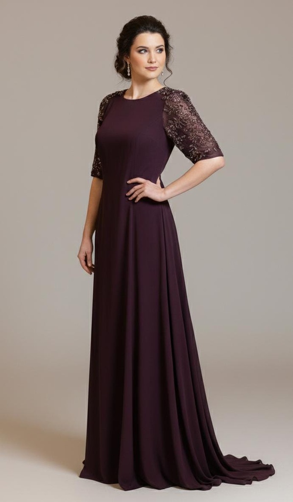 MARSONI VESTIDO OCRE BRILLANTES MV1131