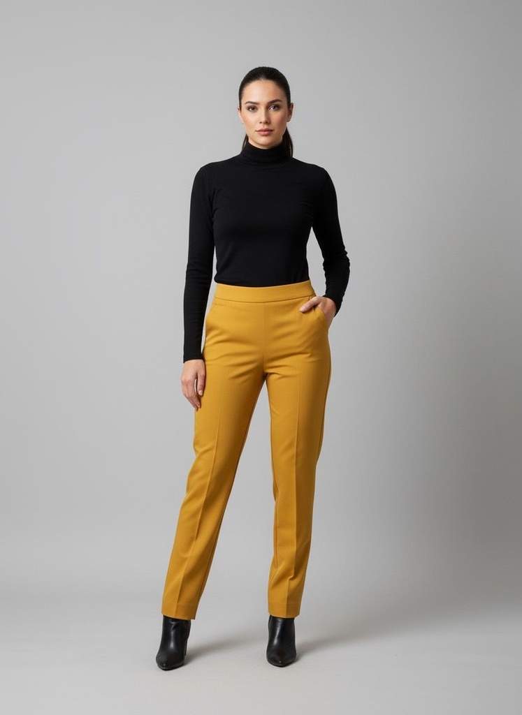 ZAC&RACHEL PANTALONTELA MOSTAZA MUJER