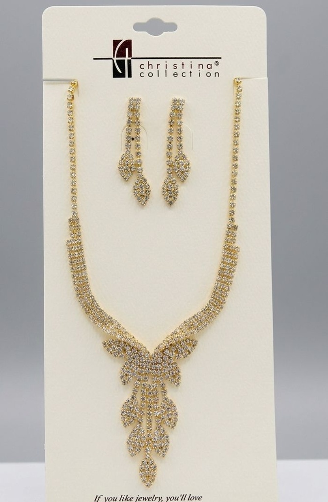 CHRISTINA COLLAR-ARETES DRD HOJAS