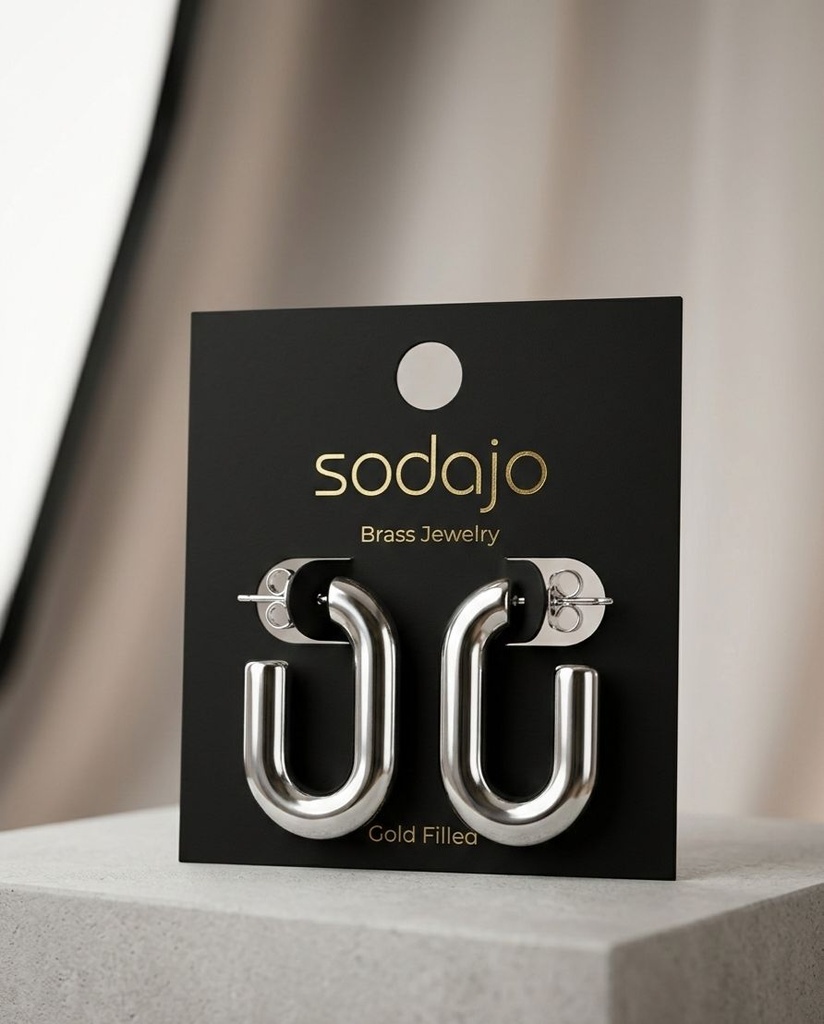 SADAJO ARETES CUDRADO PLETADO ENCHAPE