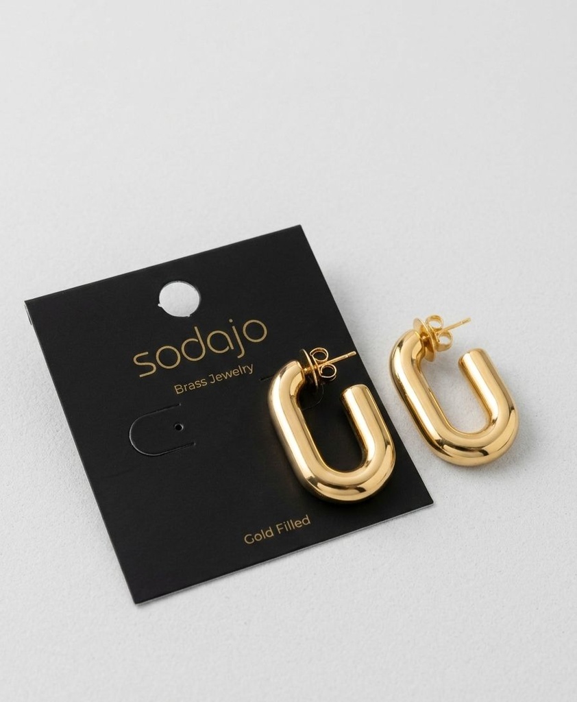 SADAJO ARETES CUADRADO DORADO ENCHPE